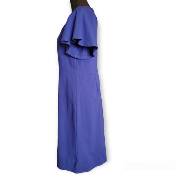 𝅺Ashely Stewart size 10/12 royal blue knit sheath dress - Picture 2 of 8